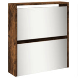 Shoe Cabinet with Mirror 5-Layer Smoked Oak 63x17x169.5 cm 3228283