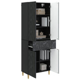 Cabinet Set 2 pcs Black Engineered Wood 3416746