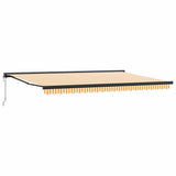 Retractable Awning Orange and white 500 x 300 cm Fabric, Metal 3331208