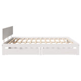 Bed Frame with Drawers without Mattress White 200x200 cm 3301993