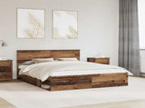 Bed Frame with Headboard Old Wood 160 x 200 cm Solid Pine Wood 3410580