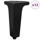 Furniture Feet 12 pcs Black 54.1 x 54.1 x 100 mm Iron 864779