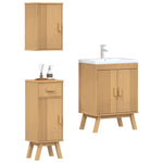 ZNTS 3-Piece Pine Bathroom Furniture Set 3334189