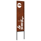 Garden Privacy Screen Rusty 32 x 140 cm Weathering Steel 876251