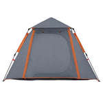 Camping Tent Dome 4-Person Grey and Orange Quick Release 4004145