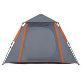 Camping Tent Dome 4-Person Grey and Orange Quick Release 4004145