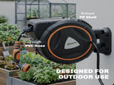 232m Retractable Hose Reel Wall Mounted with Auto Retraction, Self-Locking, Slow Return System, T3398P551607