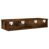 Wall Shelf with Drawers Smoked Oak 100x37.5x19 cm Engineered Wood 859963