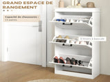 Three-Drawer Minimalistic Shoe Storage Cabinet, for 15 Shoes T3398P342217