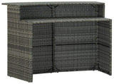 5 Piece Garden Bar Set with Cushions Poly Rattan Grey 3095424
