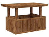 Garden Coffee Table Solid Acacia Wood Height Adjustable Natural 901244