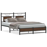 Bed Frame without Mattress Brown Oak 140x190 cm Engineered Wood 4107016