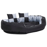 Reversible & Washable Dog Cushion Grey and Black 110x80x23 cm 171209