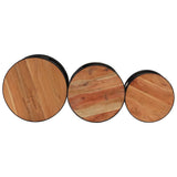 ZNTS Bar Tables Drum Shape 3 pcs Solid Wood Acacia 358935