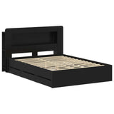 Bed Frame with Storage Black 160 x 200 cm Engineered Wood 3434058