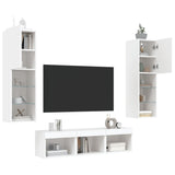 5 Piece TV Wall Units with LED White Engineered Wood 3216604