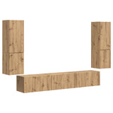 TV Cabinet Set Wall-mounted 4 pcs Artisan Oak Engineered Wood 3409050