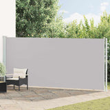 Patio Retractable Side Awning 180x614 cm Grey 317968