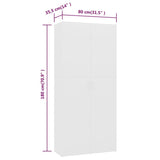 Shoe Cabinet White 80x35.5x180 cm Engineered Wood 800288