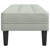 Bench with Cushion Light Grey 113 x 57 x 39 cm Velvet 42001947