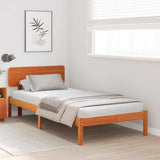 Bed Frame with Headboard Wax Brown 80 x 200 cm Solid Pine Wood 872127