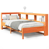 Bookcase Bed without Mattress Wax Brown 75x190 cm Solid Wood Pine 3324447