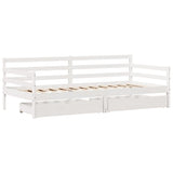 Daybed with Drawers without Mattress White 90x200 cm Solid Wood 3302060