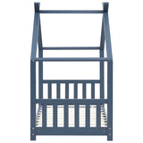 Kids Bed Frame Grey Solid Pine Wood 70x140 cm 283370