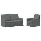 Sofa Set 2 pcs Dark Grey Fabric 3433149