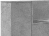 Headboard Cabinet with LED Concrete 180 x 16.5 x 103.5 cm 8006571