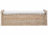 Storage Bench with Cushion Natural 110 x 40 x 50 cm Rattan 42011577