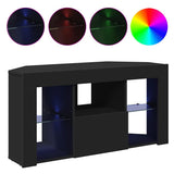 Corner LED TV Cabinet Black 100 x 40 x 50 cm Engineered Wood 889796