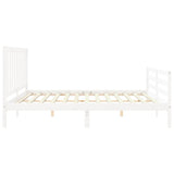 Bed Frame without Mattress White 200x200 cm Solid Wood Pine 3193877