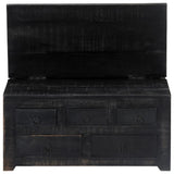 ZNTS Coffee Table Black 65x65x30 cm Solid Mango Wood 247986