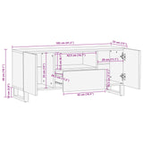 TV Cabinet with Shelf Brown 105 x 33 x 46 cm Solid Mango Wood 4018310