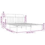 Bed Frame White Powder-coated steel Double Bed Frame 352632
