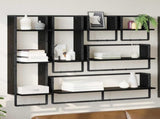 Wall Shelf Set 6 pcs Black Oak 100 x 25 x 30 cm Engineered Wood 882849