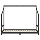 Kids Bed Frame Black 2x cm Solid Wood Pine 3200600