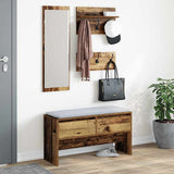 Hallway Furniture Set with Shelf 4 pcs Old Wood Engineered Wood 871527