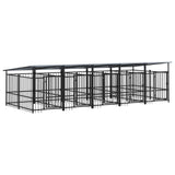 Outdoor Dog Kennel with Roof Steel 9.38 m 3124592