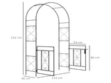 Decorative Garden Arch, with Gate - Black T3398P317762