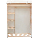 Wardrobe Cream Pinewood and fabric Large Wardrobe Rectangular 42976
