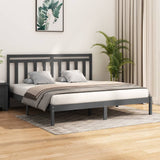 Bed Frame without Mattress Grey 200x200 cm Solid Wood 3105272
