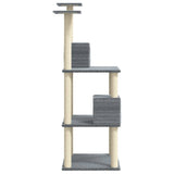 Cat Tree with Sisal Scratching Posts Light Grey 141 cm 171525