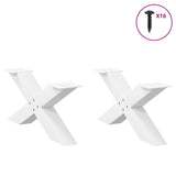 ZNTS Coffee Table Legs X-Shaped 2 pcs White 70x cm Steel 4012945