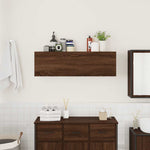 ZNTS Bathroom Wall Cabinet Brown Oak 100x25x30 cm Engineered Wood 860100