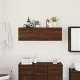 ZNTS Bathroom Wall Cabinet Brown Oak 100x25x30 cm Engineered Wood 860100