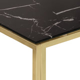 ZNTS Coffee Table Gold Stainless Steel and Tempered Glass 349956