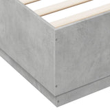 Bed Frame with LED without Mattress Concrete Grey 160x200 cm 3209600