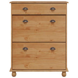 Shoe Cabinet ASKIM Brown 85 x 35 x 108 cm Solid Pine Wood 4105436